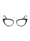 TOM FORD 53MM Blue Block Cat Eye Eyeglasses