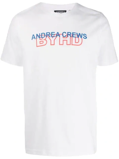 Andrea Crews Logo Print Crew Neck T-shirt - 白色 In White