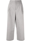 BALLSEY BALLSEY CROPPED FLARED TROUSERS - GREY