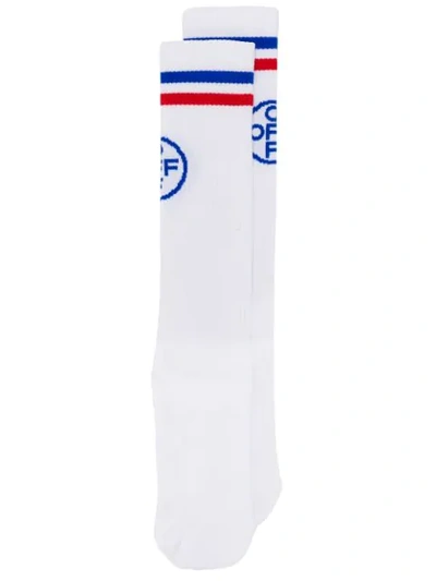 Off-white Logo Stripe Socks - 白色 In White