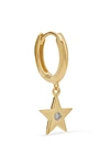 ANDREA FOHRMAN STAR 18-KARAT GOLD DIAMOND SINGLE HOOP EARRING