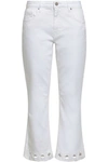 VICTORIA VICTORIA BECKHAM CUTOUT CROPPED HIGH-RISE KICK-FLARE JEANS,3074457345621826691