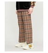 GUCCI CHECKED WIDE-LEG WOOL-BLEND TROUSERS