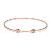 Annoushka 18ct Rose Gold Mythology White Sapphire Charm Bangle In Gold