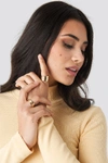 NA-KD TEXTURED CHUNKY RINGS (2-PACK) - GOLD