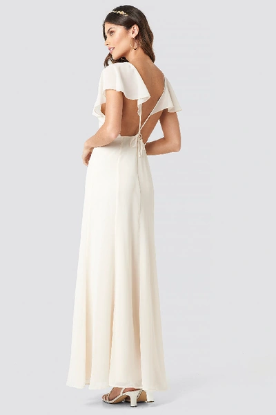 Na-kd Back Detail Maxi Dress - White In Light Beige