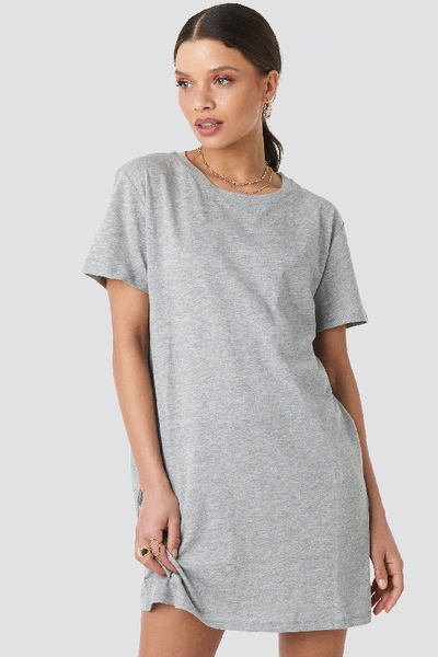Na-kd T-shirt Dress Grey In Grey Melange