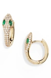 APM MONACO WONDERLAND SNAKE HUGGIE HOOP EARRINGS,AE10184XGY