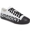 Burberry Larkhall Low-top Canvas Logo Sneakers In White/ Black