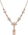 GIVENCHY GOLD-TONE CRYSTAL LARIAT NECKLACE, 16" + 3" EXTENDER