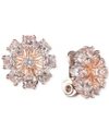 Anne Klein Crystal Flower Clip-on Button Earrings In Rose Gold