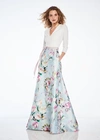 THEIA Theia Floral ¾ Sleeve Evening Gown 884082,884082