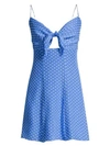 ALICE AND OLIVIA Roe Tie-Front Clip-Dot Mini Dress