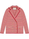 GUCCI STRIPED WOOL JACKET WITH PATCH