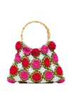 MY BEACHY SIDE MY BEACHY SIDE MY BEACH KNITTED LRG TOTE - WHITE/PINK/GREEN