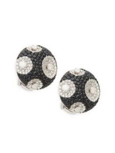 Roberto Coin 18k White Gold, Black Sapphire & Diamond Earrings