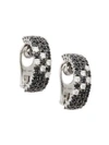 ROBERTO COIN 18K White Gold, Black Sapphire & Diamond Earrings