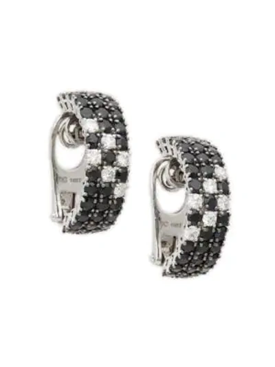 Roberto Coin 18k White Gold, Black Sapphire & Diamond Earrings