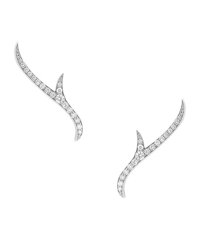 Stephen Webster White Gold And Diamond Thorn Stem Stud Earrings