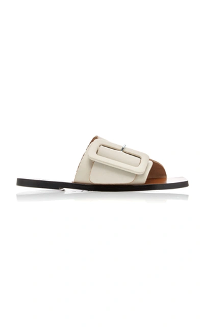 Atp Atelier Ceci Buckled Leather Slides In White