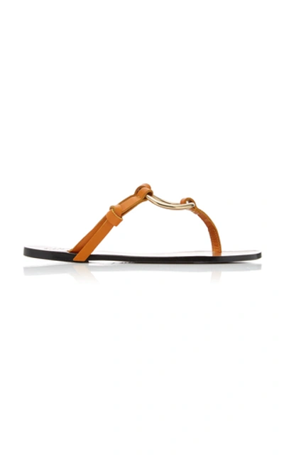 Atp Atelier Forna Gold-tone Leather Sandals In Neutral