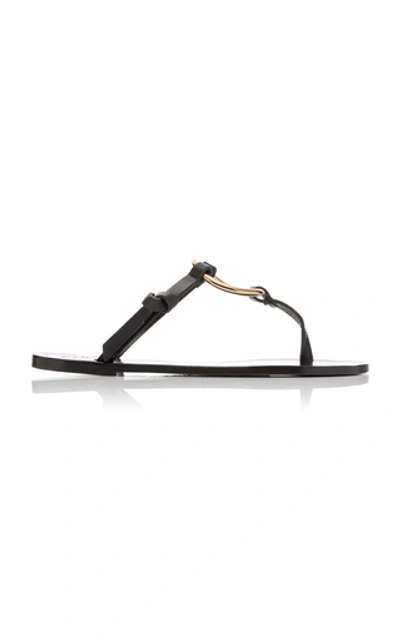 Atp Atelier Forna Gold-tone Leather Sandals In Black