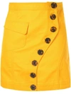 ACLER ACLER GOLDING BUTTON DENIM SKIRT - YELLOW