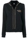 Moschino Studded Hoodie In Black