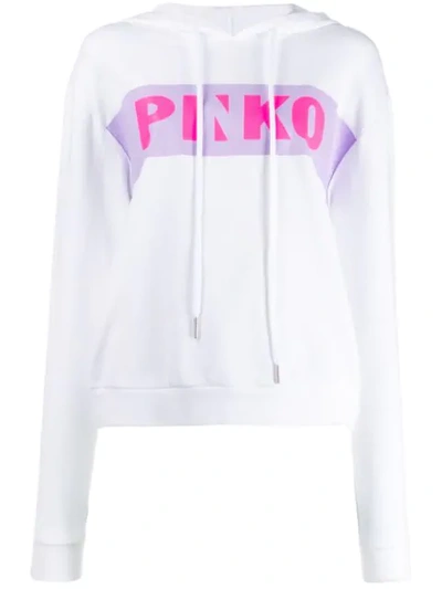 Pinko Logo印花连帽衫 - 白色 In White