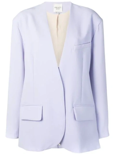 A.w.a.k.e. Scully Oversized Crepe De Chine Jacket In Lilac