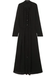 ANN DEMEULEMEESTER RUCHED CREPE DE CHINE MAXI DRESS