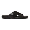 Prada Spazzolato Slide Sandal In Black