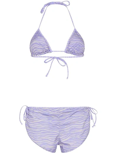 Ack Nautico Tiger Print Bikini In Purple