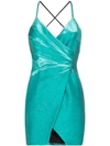 AREA AREA WRAP MINI DRESS - BLUE