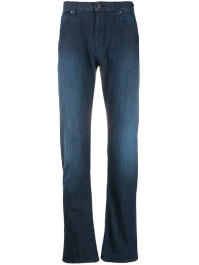 Emporio Armani Faded Detail Jeans In Blue