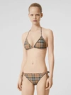 Burberry Beige Vintage Check Triangle Bikini In Archive Beige