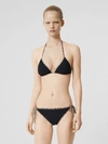 Burberry Black Vintage Check Detail Mata Triangle Bikini In Black
