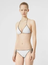 Burberry Check-trimmed Two-piece Bikini Set, White In White