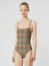 Burberry Vintage Check Swimsuit In Archive Beige