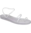 Ancient Greek Sandals Clear Eleftheria Jelly Sandals In Clear/ Silver Glitter