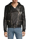 BALMAIN Quilted Hooded Leather Jacket