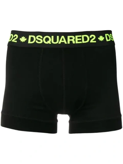 Dsquared2 Logo腰边四角裤 - 黑色 In Black