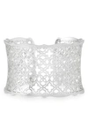 Kendra Scott 'mystic Bazaar - Candice' Wide Cuff In Silver Filigree