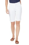 Nydj Tummy-control Cuffed Bermuda Shorts In Optic White