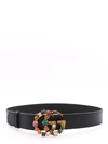 GUCCI GUCCI GG CRYSTAL LEATHER BELT