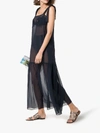 ADRIANA DEGREAS ADRIANA DEGREAS  SHELL EMBROIDERED SHEER SILK MAXI DRESS,V19VTLG046113825975