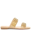 CHRISTIAN LOUBOUTIN MYRADIAM FLAT LIEGE PEPITE GOLD FLAT SANDALS,CL14534S