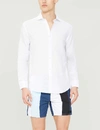 Frescobol Carioca Slim-fit Linen Button-up Shirt In White