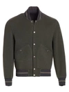 BRUNELLO CUCINELLI MEN'S REVERSIBLE WOOL VARSITY BOMBER JACKET,0400098294044