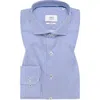 1863 By Eterna Banker Stripe Non-iron Cotton Twill Dress Shirt In Blue